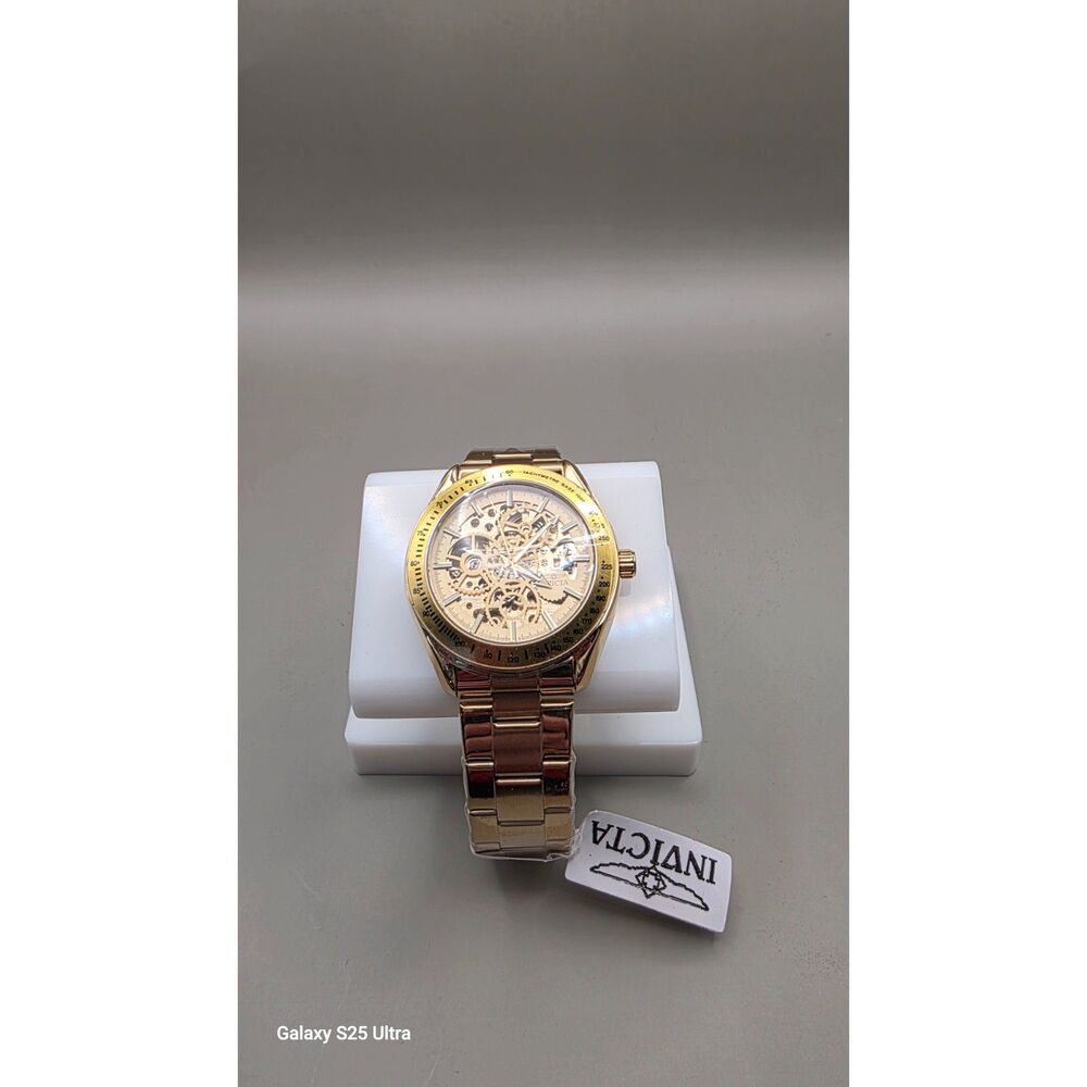 Invicta Objet D'Art Automatic Men's Watch 39mm Gold Tone Skeleton Dial